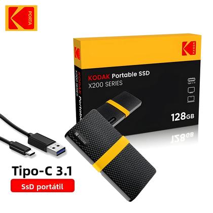 KODAK X200 ポータブルSSD 2TB Kodak X200 SSD Portátil 2TB 1TB USB 3.1 Tipo C Disco Rígido 512GB