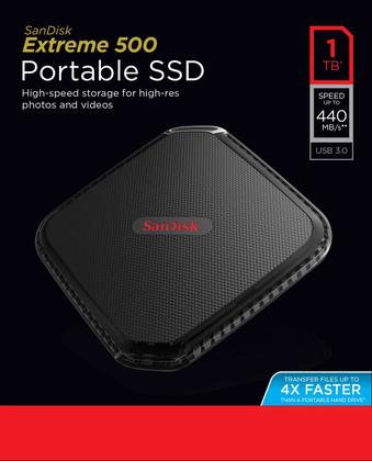SSD portátil SanDisk Extreme 500 de 1 TB SDSSDEXT-1T00-G25 - HD