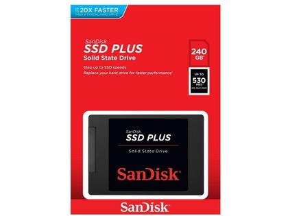 Imagem de SSD Sandisk Plus, 240GB, SATA, Leitura 530MB/s, Gravação 440MB/s - SDSSDA-240G-G26