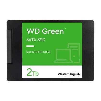 Imagem de SSD Western Digital WD Green 2TB Sata III 6GBs Leitura 545MBs e Gravação 460MBs WDS200T2G0A