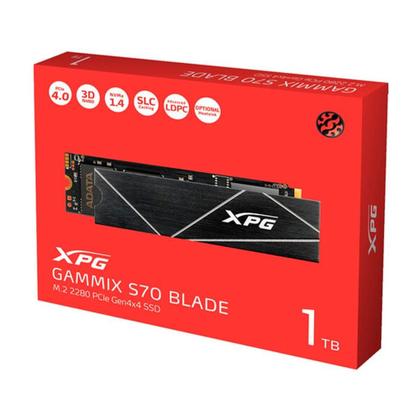 Imagem de SSD XPG S70 Blade, 1TB, M.2 2280, PCIe 4.0 x4, NVMe, Leitura: 7400 MB/s, Gravação: 5500 MB/s - AGAMMIXS70B-1T-CS