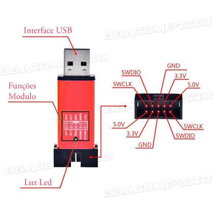 Imagem de St-link V2 Stm8 Stm32 Gravador Programador Automação Arduino