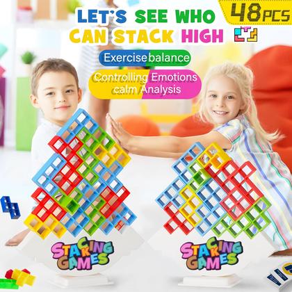 Imagem de Stacking Game Balance Blocks Tetra Tower 48 unidades GINROGD