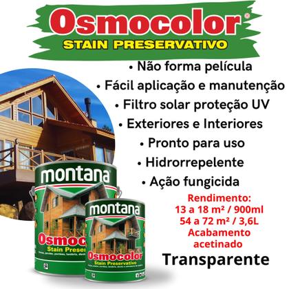 Imagem de Stain Osmocolor Transparente Acetinado 900ml Montana Proteção para Madeira Verniz