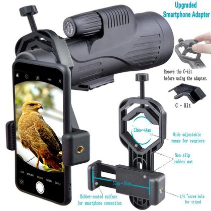 Imagem de Starboosa Monocular 12x50 HD à prova D'Água com prisma BAK40mlaro e suporte para smartphone. Ideal para observação de pássaros, caça, acampamento e caminhadas