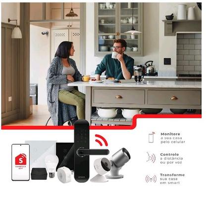 Imagem de Steck Smarteck Interruptor Inteligente 4 Módulos 4x4 Touch Preto