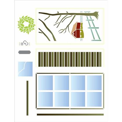 Imagem de Stencil de Parede Wall Opa 32 X 42 Cm - Janela - 3227