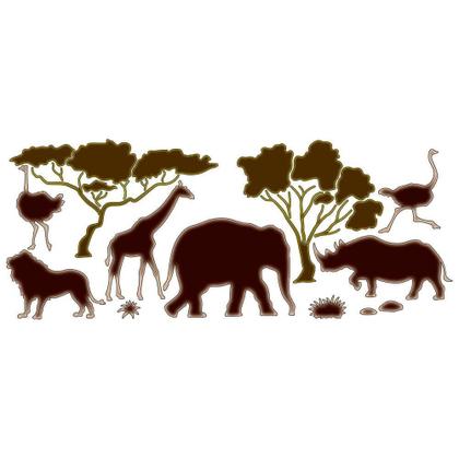 Imagem de Stencil Litoarte 17 x 42 cm - STG-086 Silhuetas Safari