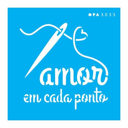 Imagem de Stencil Opa 10x10 Frase Amor em Cada Ponto 3033