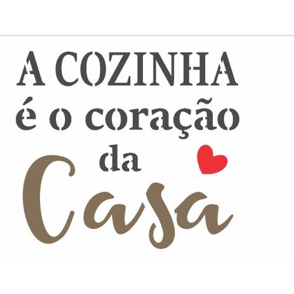 Imagem de Stencil Opa 15 X 20 cm - A Cozinha é o Coração - 2701