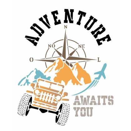Imagem de Stencil Opa 20 x 25 cm - Viagem Adventure - 3528