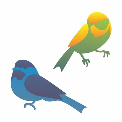 Imagem de Stencil Opa Duplo 14 X 14 cm - Pássaros - 1748