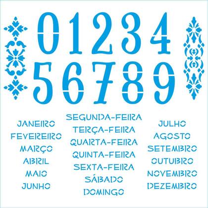Imagem de Stencil Pintura Calendário Permanente Stxx-247 20x20cm Litoarte