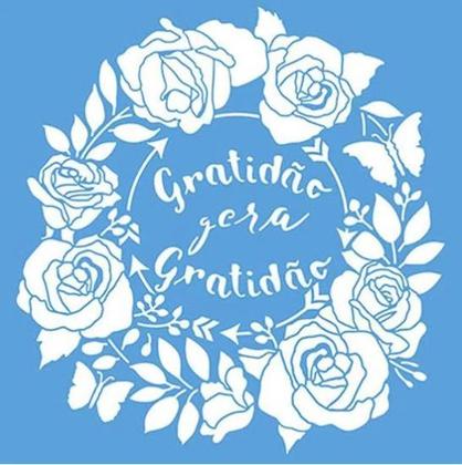 Imagem de Stencil Pintura Especial Guirlanda De Flores 30x30 Stqg-012 Litoarte