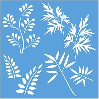 Imagem de Stencil Pintura Folhas Stxx-044 20x20cm Litoarte