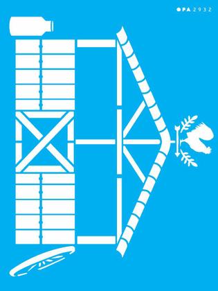 Imagem de Stencil Simples Country Brasil Celeiro 2932 15x20 Opa 