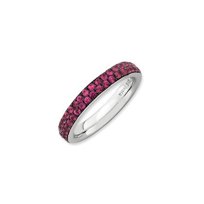 Imagem de Sterling Silver Stackable Expressions Polido Criado Ruby 