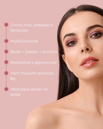 Imagem de Stick 3 em 1 Blush Batom Sombra FPS 95 Rosê LoveUp 8g