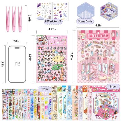 Imagem de Sticker Scene Aifong 3D 24 conjuntos de desenhos animados DIY Relief Stress
