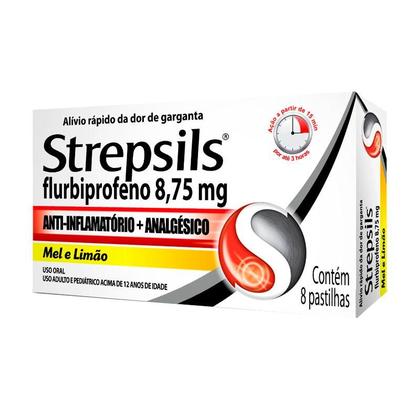Imagem de Strepsils 8,75mg Sabor Mel e Limão 8 Pastilhas