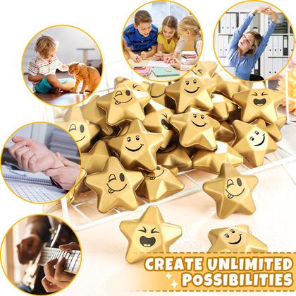 Imagem de Stress Balls Deekin Star Foam, 4 cm de diâmetro, 36 peças de ouro