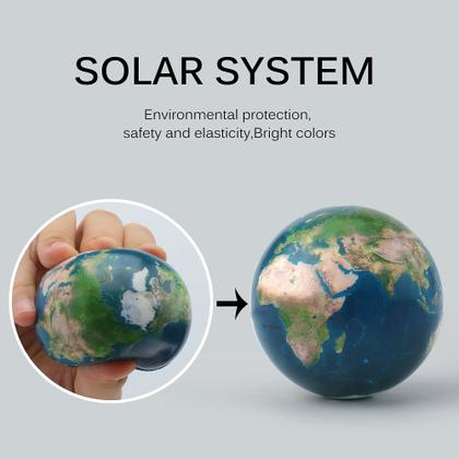 Imagem de Stress Balls define planetas do sistema solar com crianças astronautas