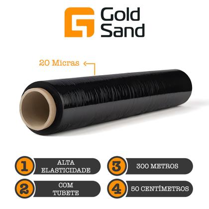 Imagem de Stretch GS Filme Preto Bobina Rolo 3kg 50cm 20Mic 300m