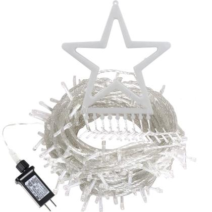 Imagem de String Light PUHONG, estrela de 5 pontos, 42 cm, vermelho, verde, 5 m, 320 LEDs