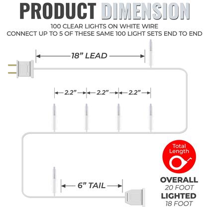 Imagem de String Lights 612 Vermont 100 Clear Incandescent 6 m, pacote com 2