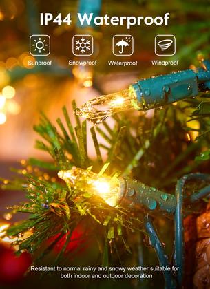 Imagem de String Lights Brightown 100 lâmpadas de 8 m de fio verde 120V