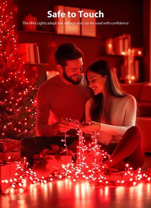 Imagem de String Lights Brightown 12m 100 LED vermelho 8 modos 120V