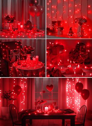 Imagem de String Lights Brightown 12m 100 LED vermelho 8 modos 120V