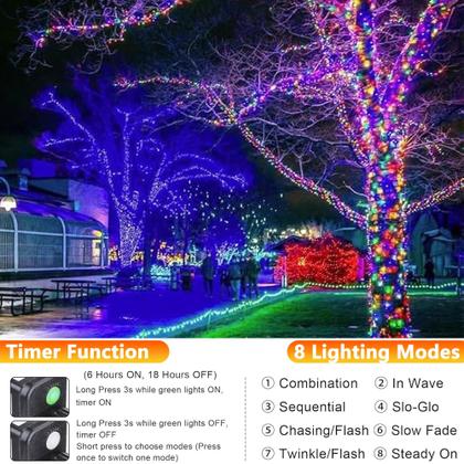Imagem de String Lights Joomer 22m 200 LEDs, plug-in multicolorido de 24 V