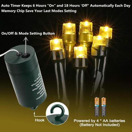 Imagem de String Lights Joomer 66 pés 200 LED branco quente à prova d'água