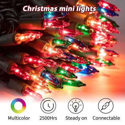 Imagem de String Lights Minetom 8m, pacote com 2, 200, multicolor, IP44, 120V