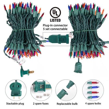 Imagem de String Lights Minetom 8m, pacote com 2, 200, multicolor, IP44, 120V