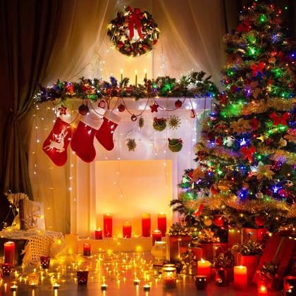 Imagem de String Lights Minetom 8m, pacote com 2, 200, multicolor, IP44, 120V