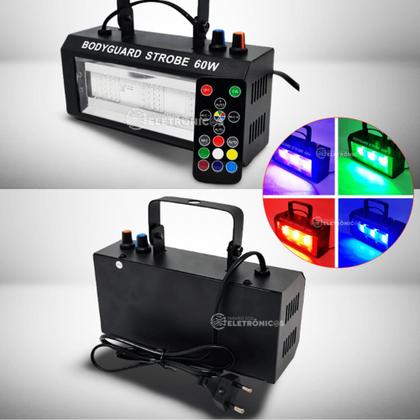 Imagem de Strobo RGB Ajustavel Com Sensor Batida do Som e Controle Remoto Flash Para Festa - 1948812
