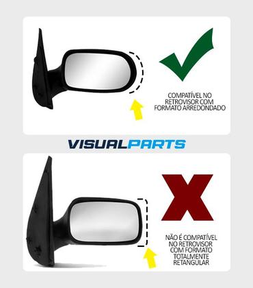 Imagem de Subconjunto Vidro Retrovisor Lente e Base Palio Siena Strada Uno 2001 2002 2003 2004 2005 2006 2007 2008 2009 2010