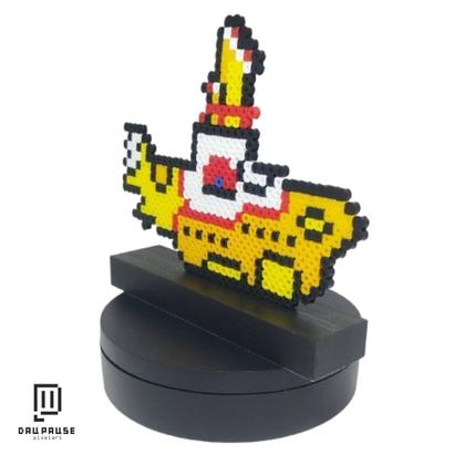 Imagem de Submarino Amarelo Beatles em Pixel Art Yellow Submarine feito com Miçanga  Daupause