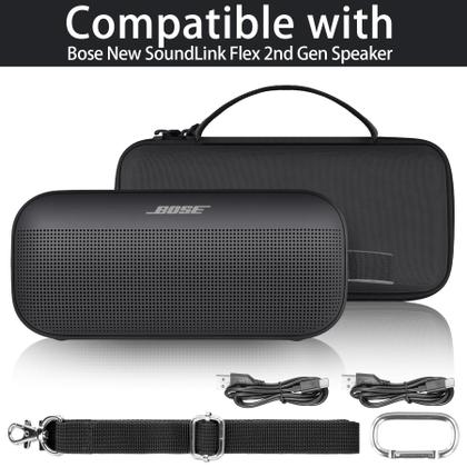 Imagem de Substituição da capa de viagem rígida Co2crea para o novo alto-falante portátil Bluetooth Bose SoundLink Flex de 2ª geração/Bose SoundLink Flex (capa preta)