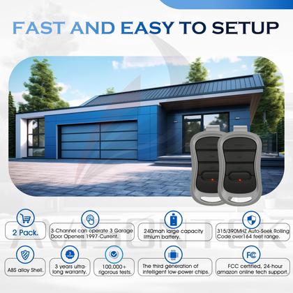 Imagem de Substituição remota do abridor de porta de garagem Avisontek G3T-A 315/390MHz