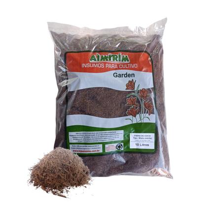 Imagem de Substrato Fibra de Coco 10 Litros Fibras Média Mista - para plantio germinação mudas em vasos floreiras canteiros pronto para uso grow cultivo