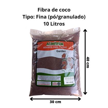 Imagem de Substrato Pó de de coco Fibra de Coco 10 Litros Fibra Fina Granulada plantio germinação mudas vasos floreiras canteiros pronto para uso grow cultivo