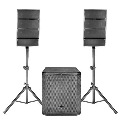 Imagem de Subwoofer 15 Polegadas Com 2 Torres De 4 Falantes Em Cada Com 1000W RMS, MP3, Bluetooth, USB, Road 415 Sonoros