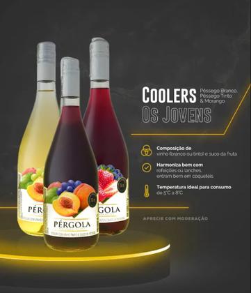 Imagem de Suco Cooler De Morango Com Vinho Tinto Suave Pergola 750 ML _ morango_pessego