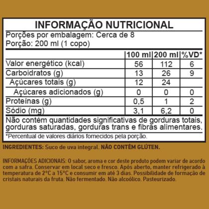 Imagem de Suco de Uva Integral OQ 1,5 Litro Caixa C/6 Un
