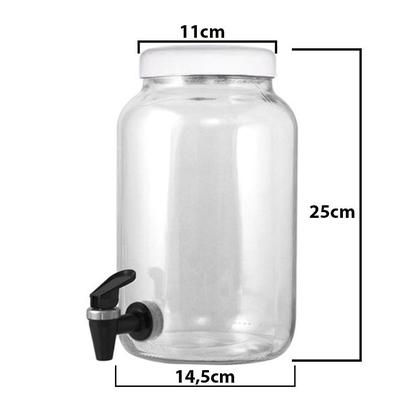 Imagem de Suco Suqueira 3,2L Vidro Multiuso Torneira Cromo Tampa Preta