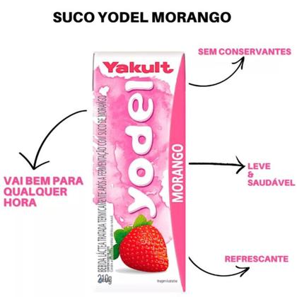 Imagem de Suco Yodel Morango Yakult Base De Leite Kit Com 15 unidades