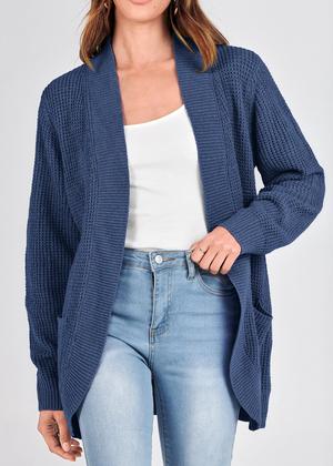 Imagem de Suéter cardigã KIRUNDO 2024 Fall Open Front para mulheres